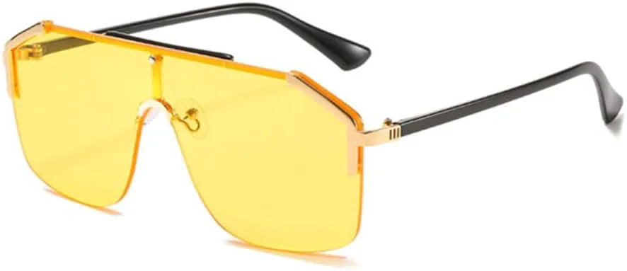 

Солнцезащитные очки в стиле панк без оправы для мужчин и женщин, винтажные солнцезащитные очки для женщин, очки с защитой от УФ-излучения UV400 VFDHN, C4