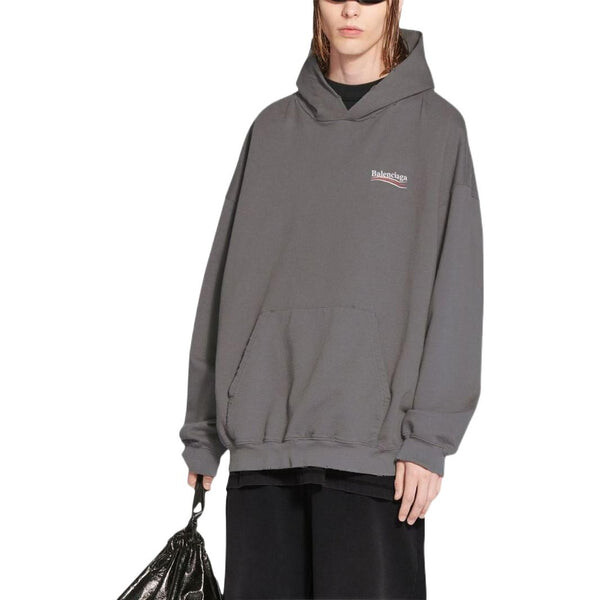 Толстовка political campaign large fit hoodie 'grey' Balenciaga, серый — фото 3