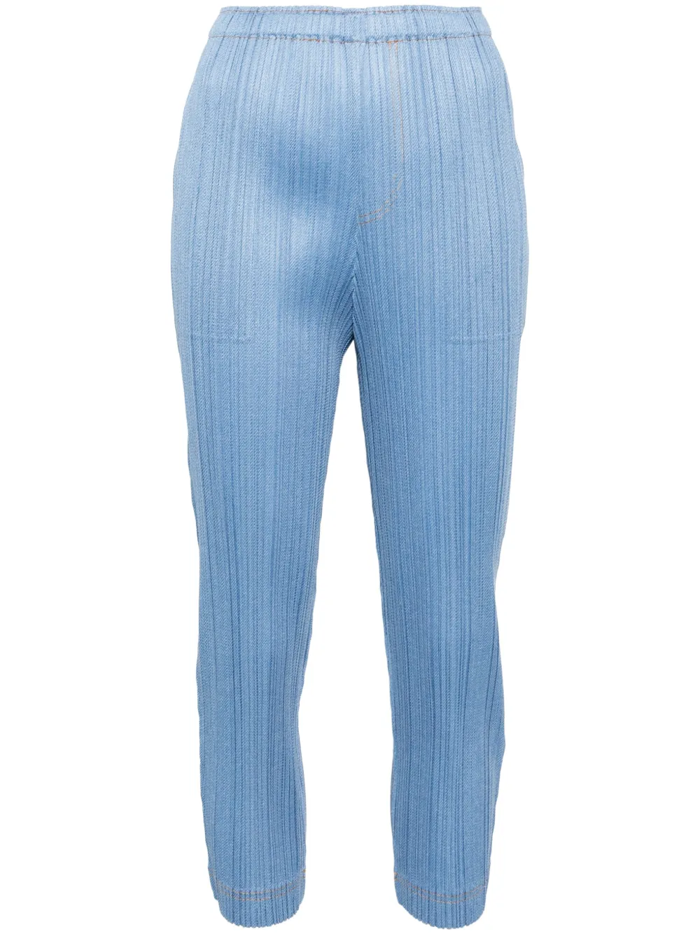 

Брюки со вставками из денима Pleats Please Issey Miyake, синий