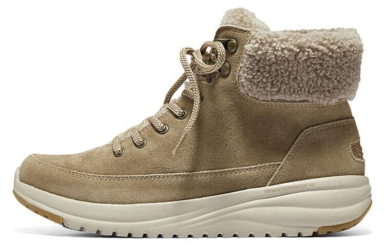 Зимние ботинки женские Skechers на шнуровке, коричневый