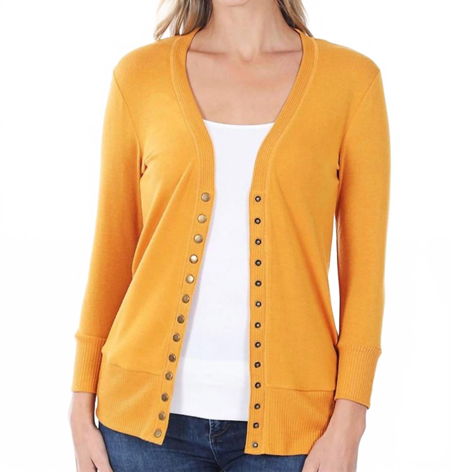 

Кардиган с укороченными рукавами в золотисто-горчичном цвете ZENANA, золотой