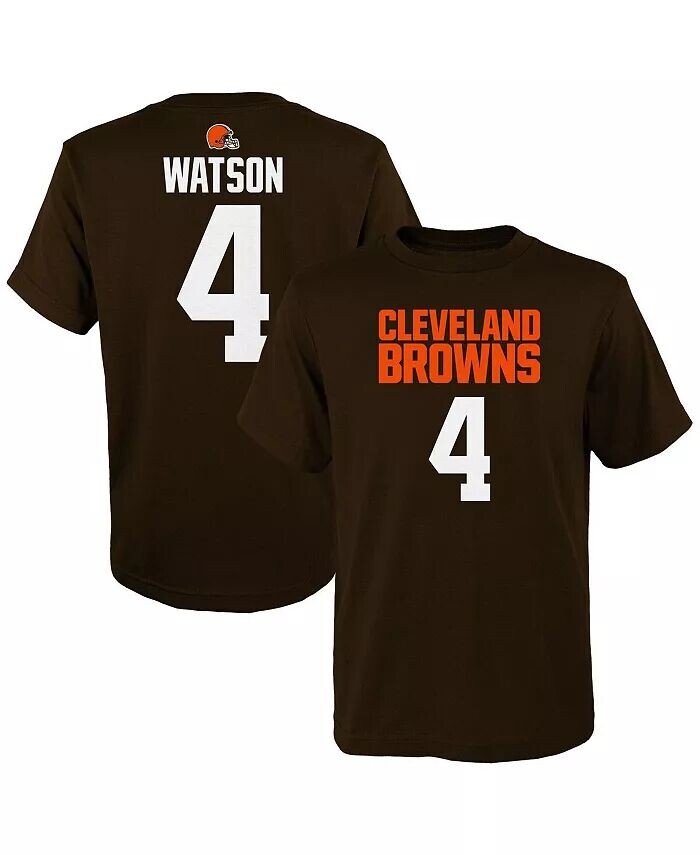 Футболка Big Boys Deshaun Watson Brown Cleveland Browns Mainliner с именем и номером игрока Outerstuff — фото 2