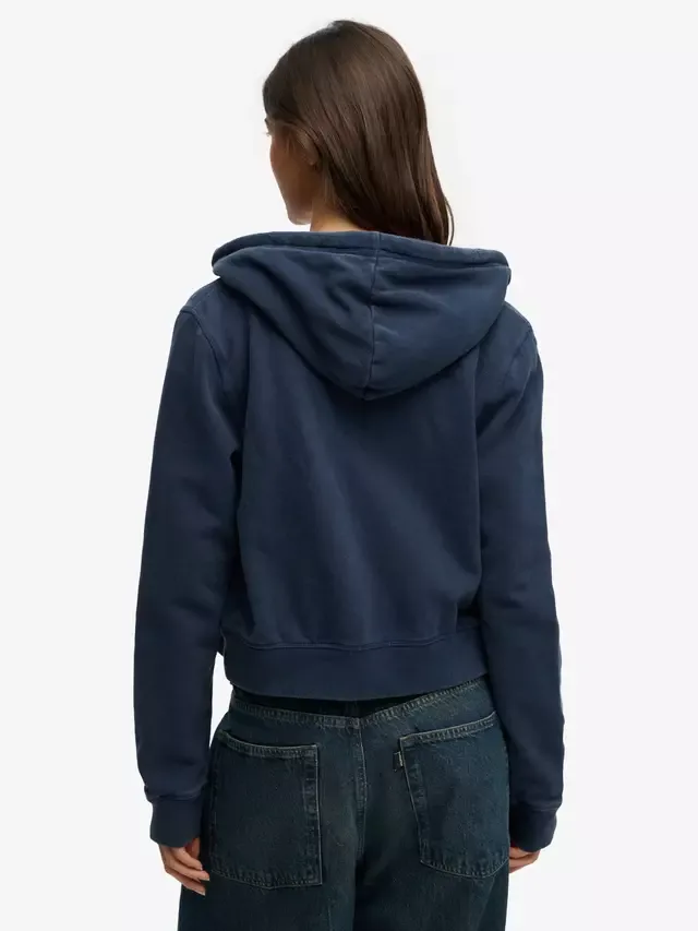 Укороченная толстовка на молнии Athletic Essentials, цвет Lauren, темно-синий Superdry — фото 2
