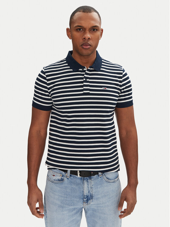 

Рубашка поло облегающего кроя DM0DM20676 Tommy Jeans, синий