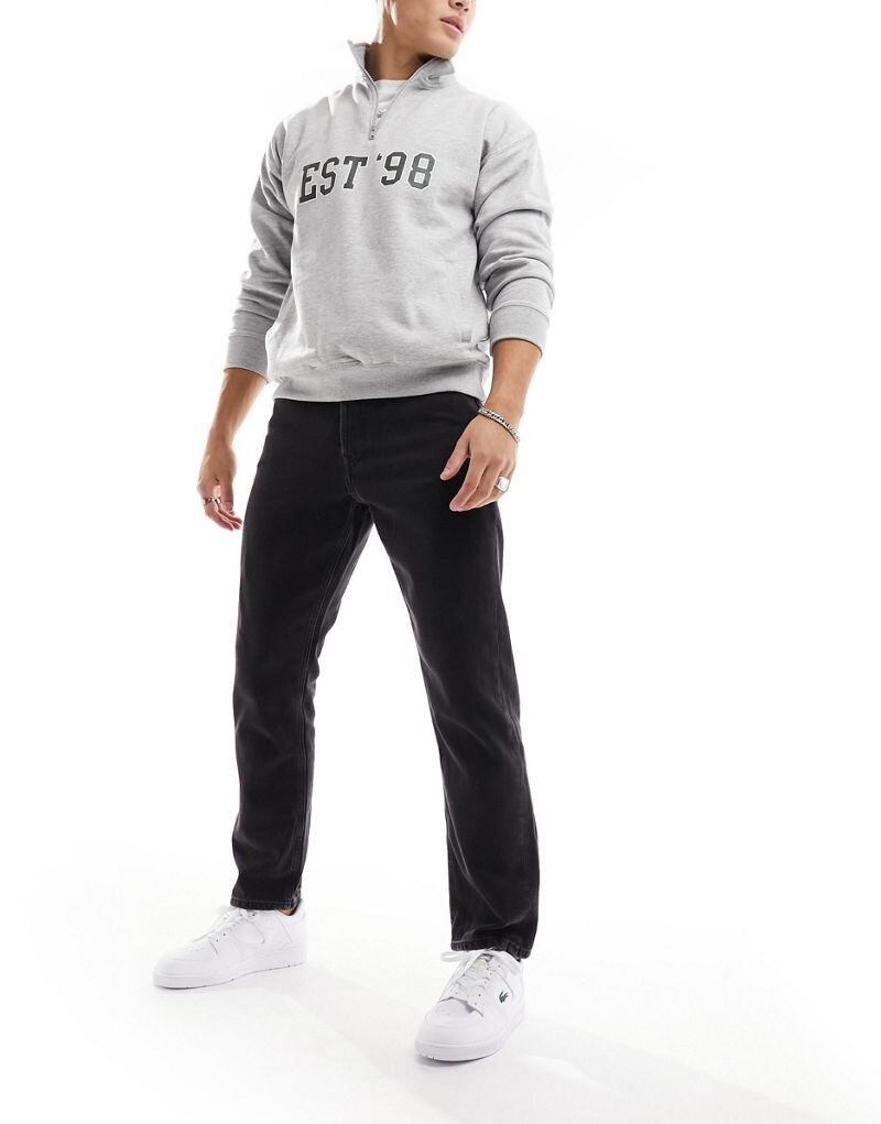 

Jack & Jones Essentials – Chris – Черные потертые джинсы