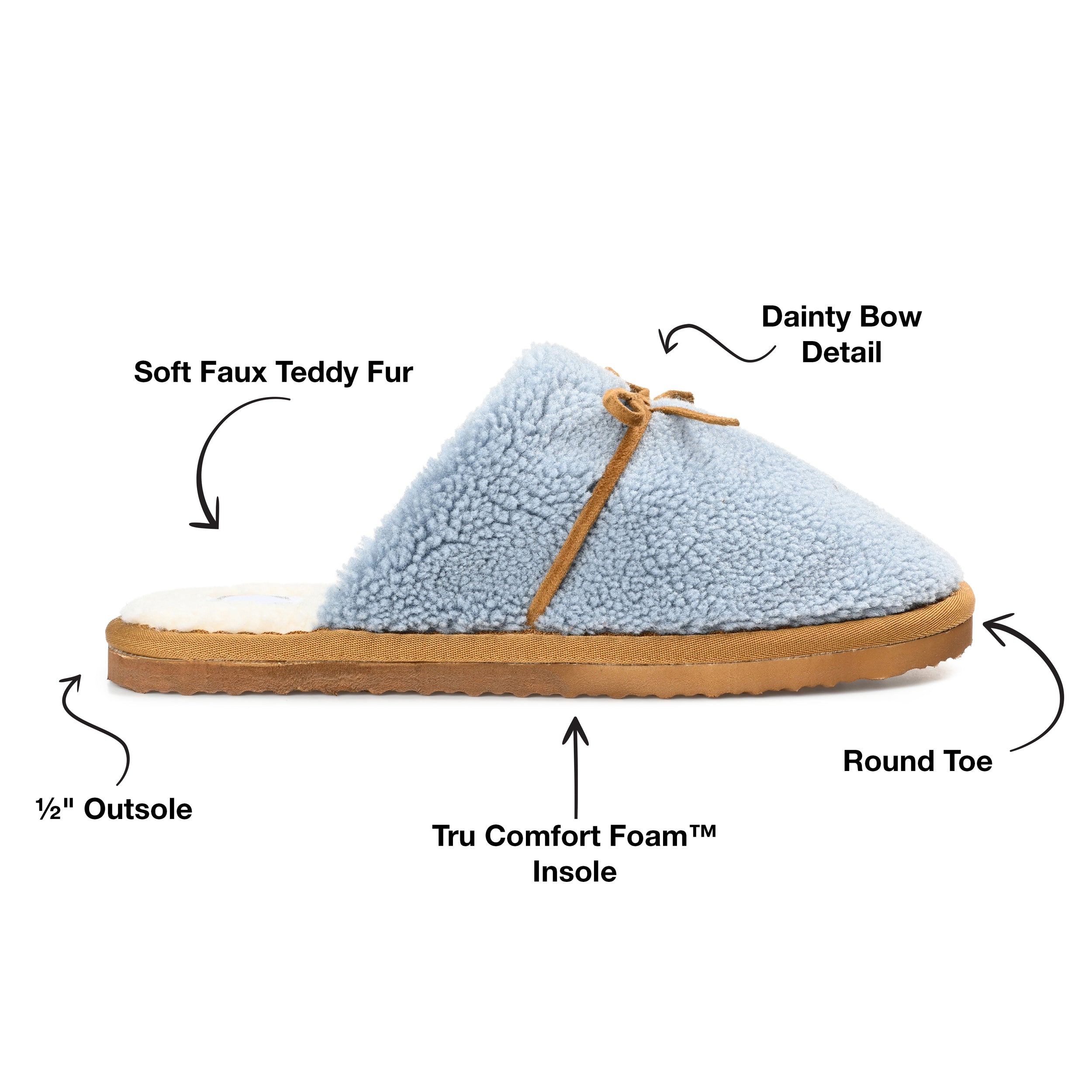 Женские тапочки Tru Comfort Foam Melodie из коллекции Journee, серый — фото 4