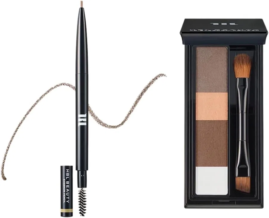 Набор для бровей HBL BEAUTY с пудрой и жидкой подводкой 01 Light Brown