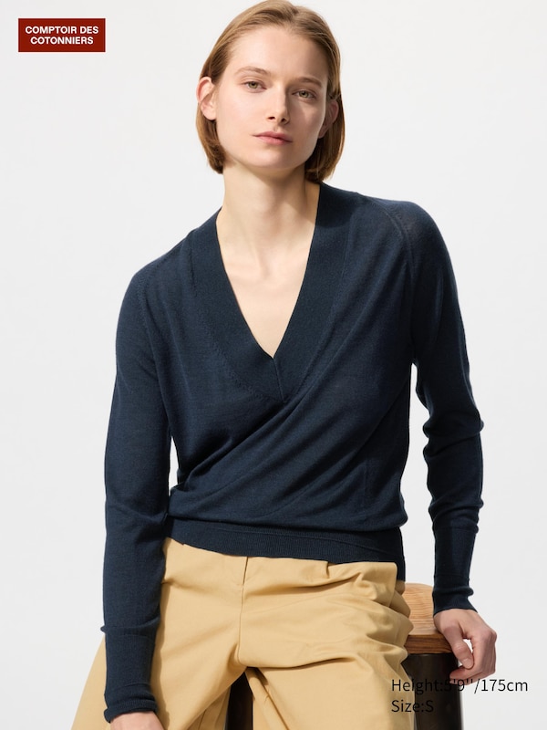 

Джемпер из смеси мериноса и шелка Uniqlo, 69 navy