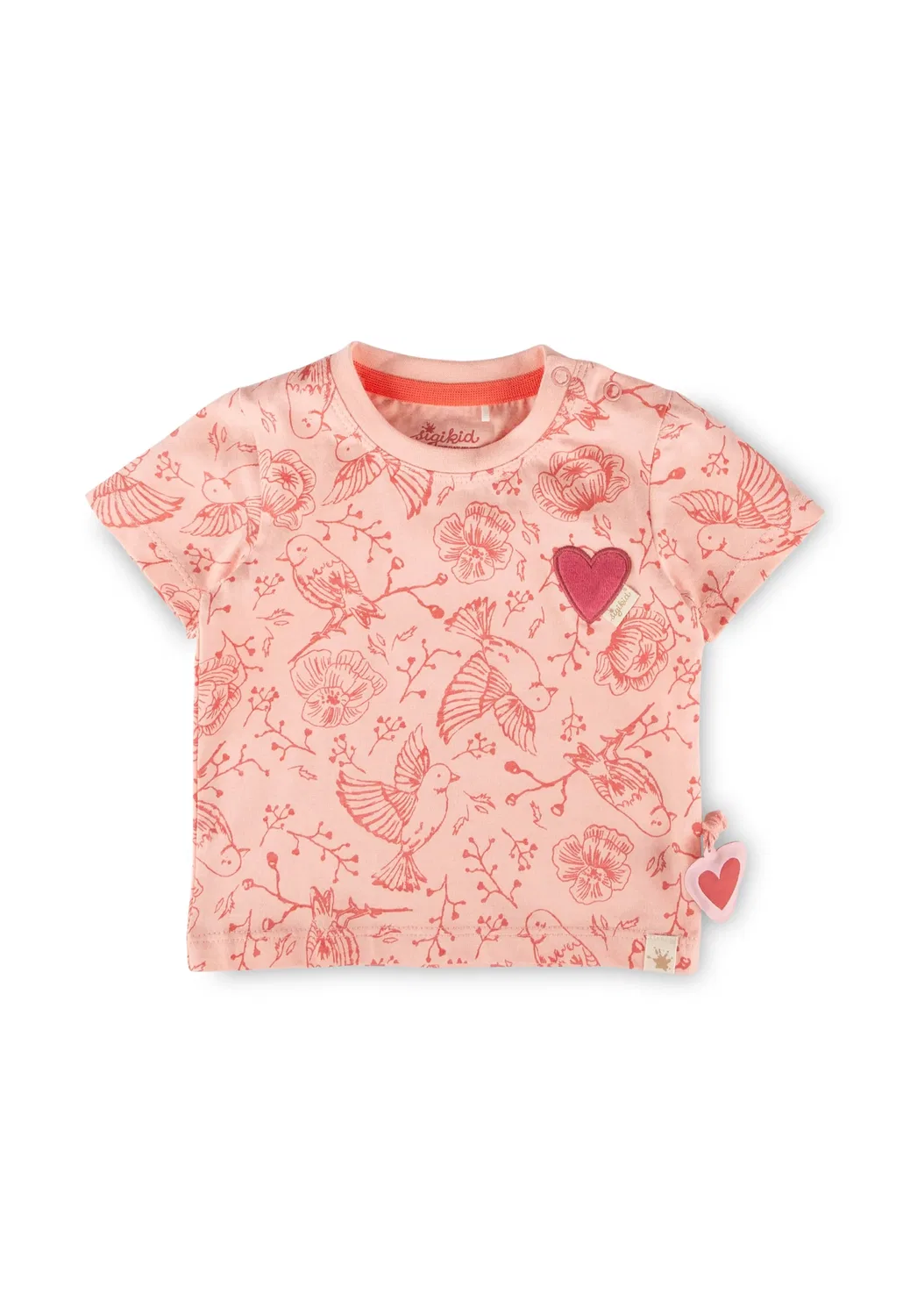 Футболка с принтом Pink Birds, Sigikid, светло-розовый