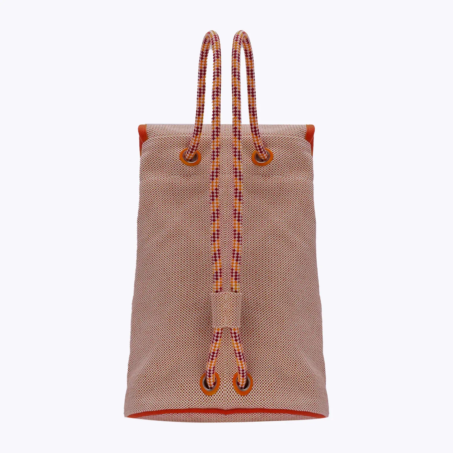 HERMES Женский рюкзак из ткани оранжевого и малинового цвета, Orange & Berry Red — фото 4