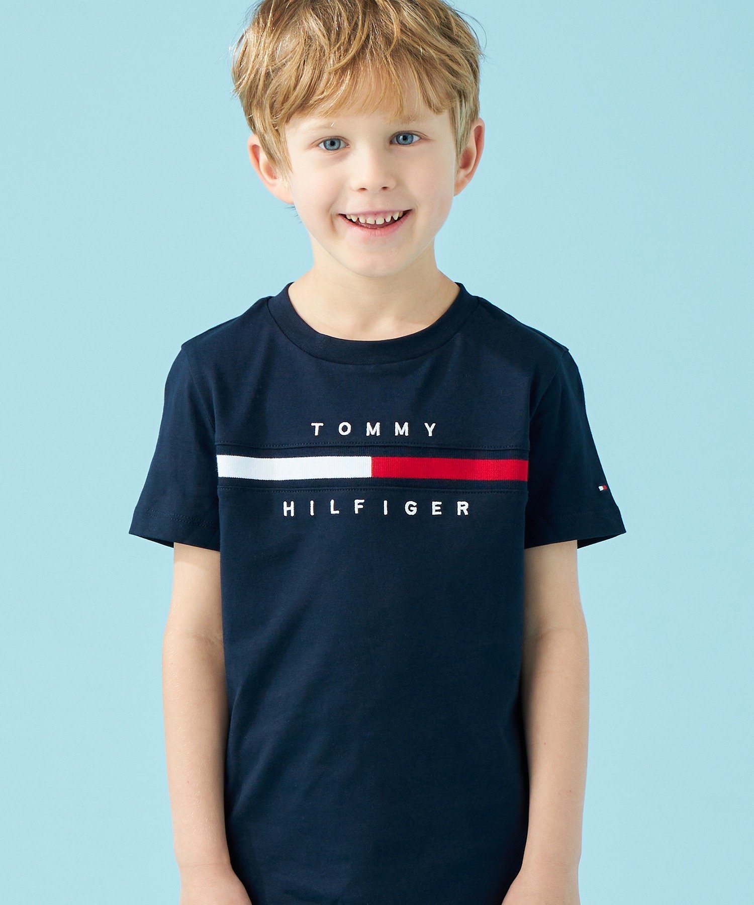 Футболка с вставкой из ребристой ткани в виде флага TOMMY HILFIGER, Navy DW5 — фото 2