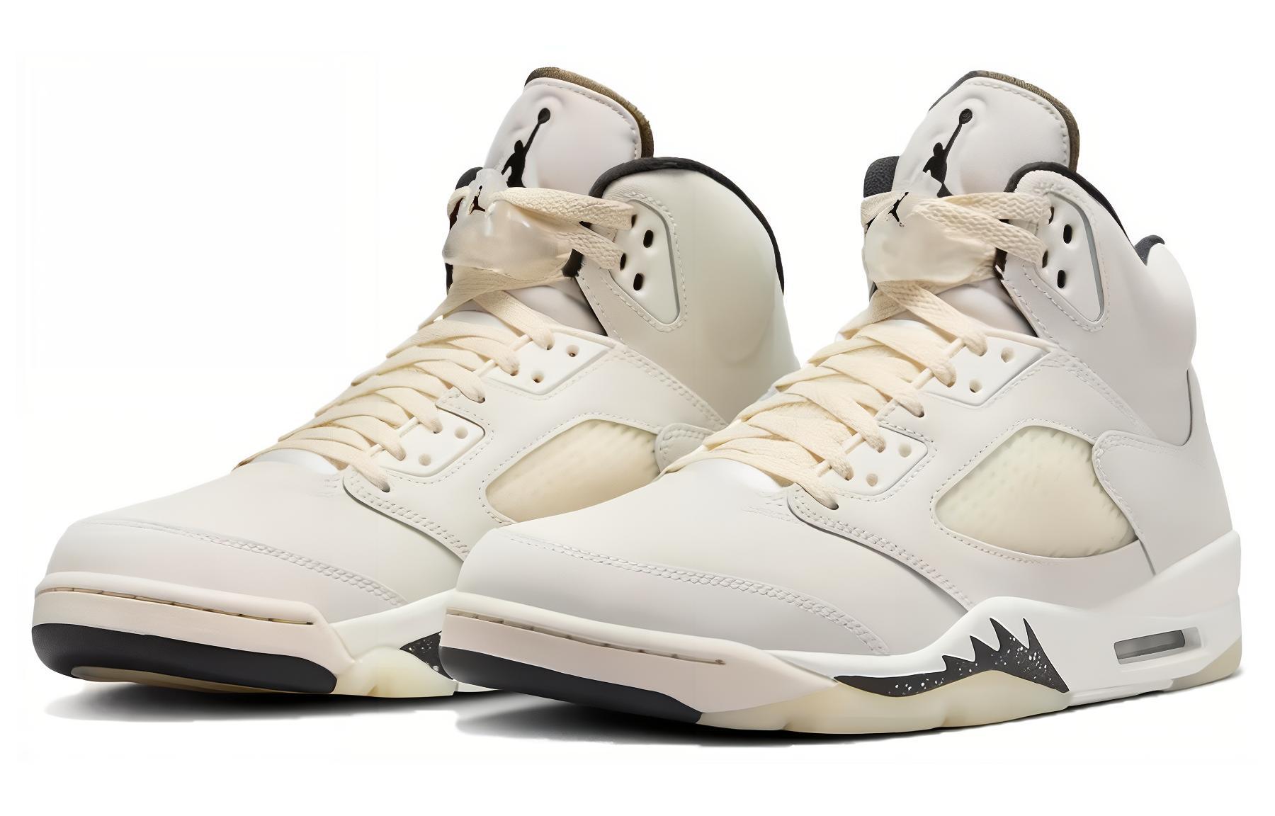 Jordan Air 5 SE "Sail" Канвас/Черный/Светлый Полный Древесный Коричневый/Кокосовое Молоко — фото 3