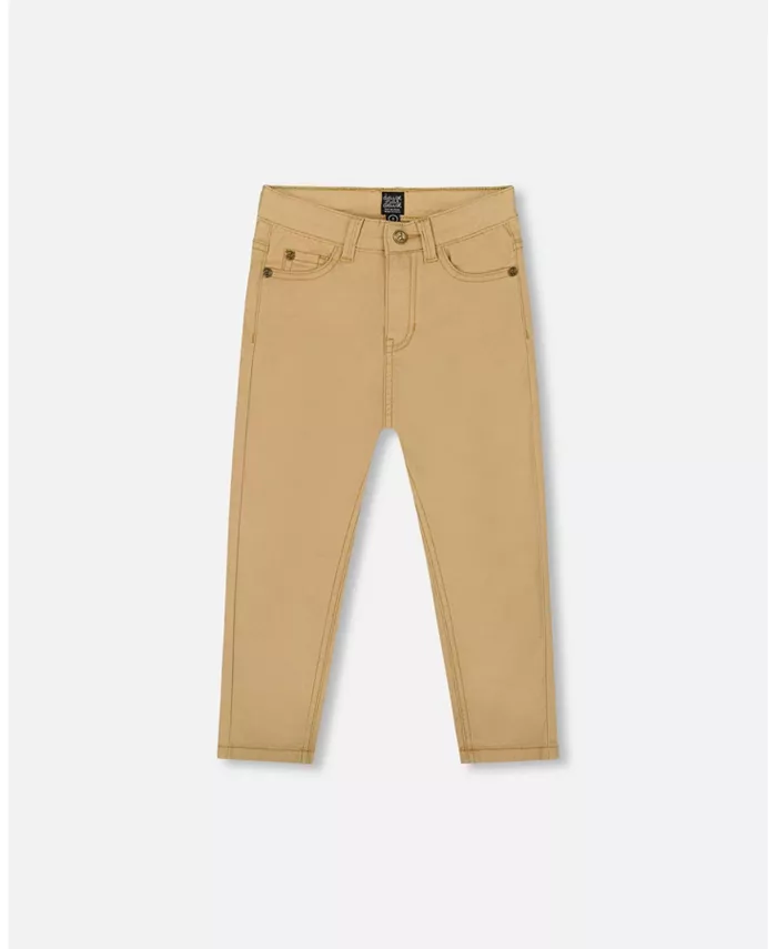 

Брюки для мальчиков Toddler Boys Stretch Twill Pants Light Golden Beige - Toddler|Child Deux par Deux, коричневый/бежевый