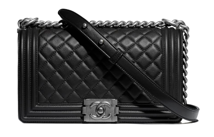 

Leboy Кожаная Сумка Через Плечо, Средняя Унисекс Черная CHANEL