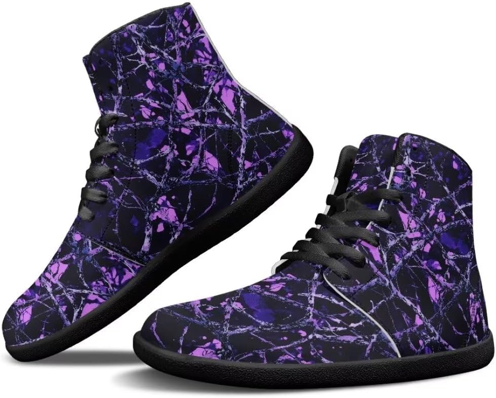 

Высокие мужские кроссовки без каблука, легкие, противоскользящие, для повседневной ходьбы, с нулевым перепадом высоты подошвы Getelinseng, фиолетовый