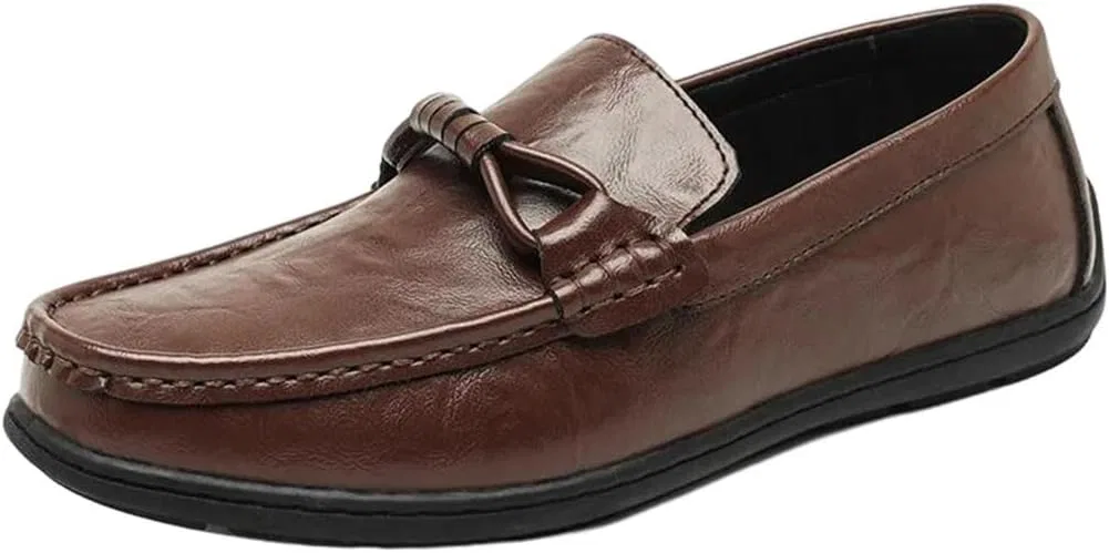 Мужские повседневные кожаные лоферы Retro Loafers, коричневый
