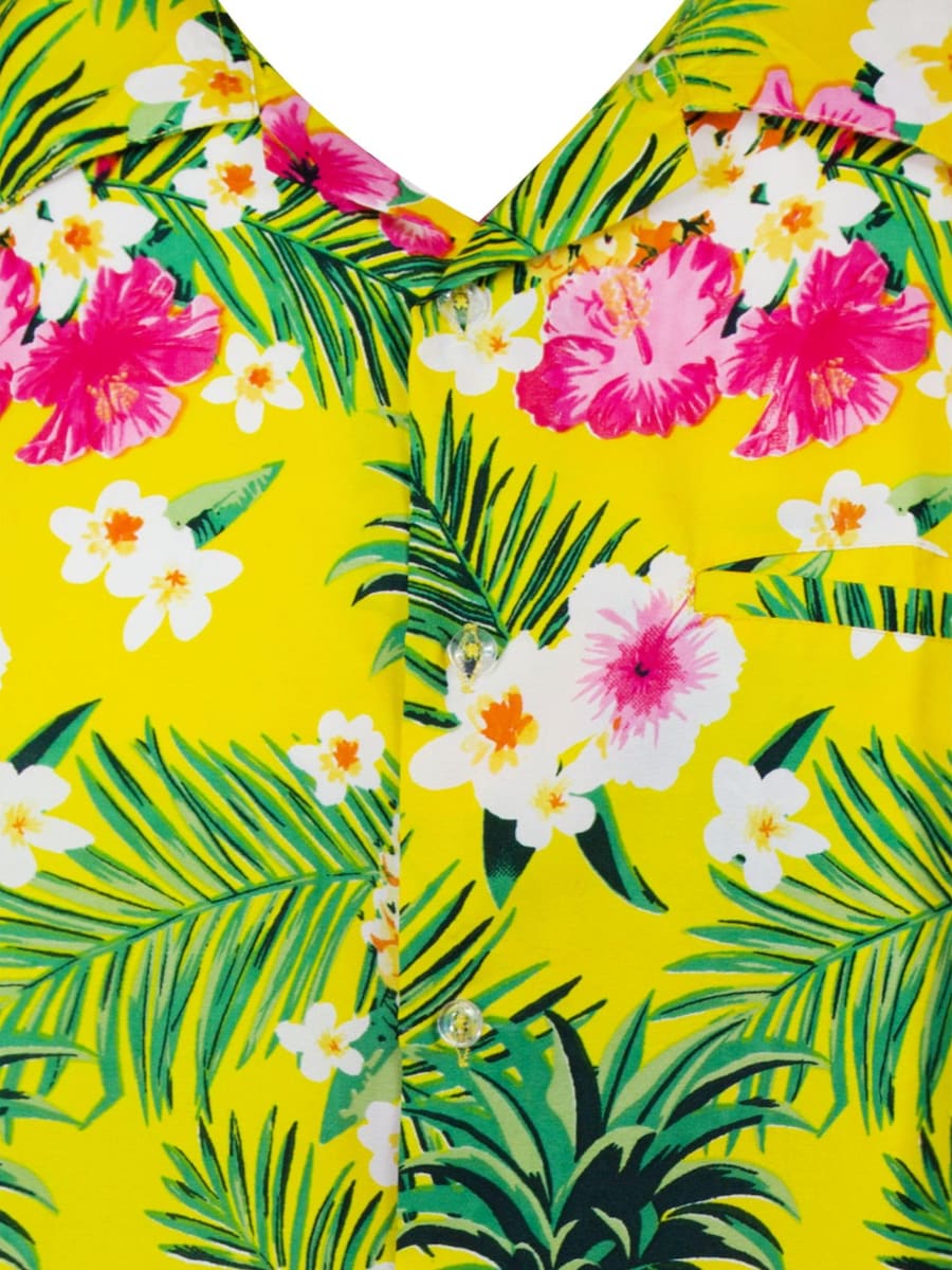 Рубашка на пуговицах классического кроя King Kameha Pineapple Flowers, желтый — фото 3