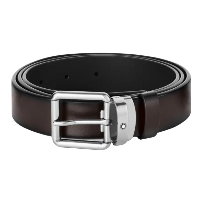 

MONTBLANC Кожаный ремень унисекс коричневый шириной 3 см, Brown