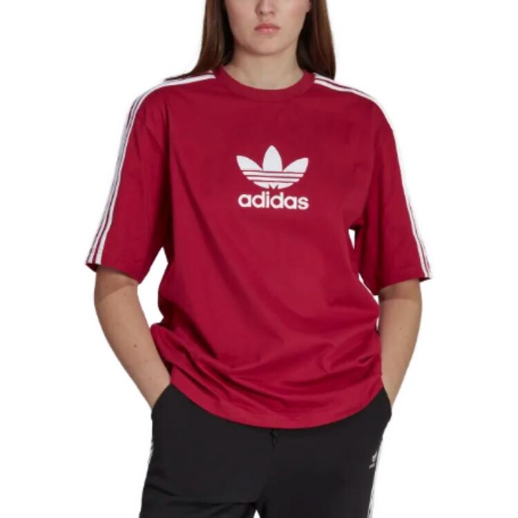 Футболка женская красная Adidas, красный — фото 2