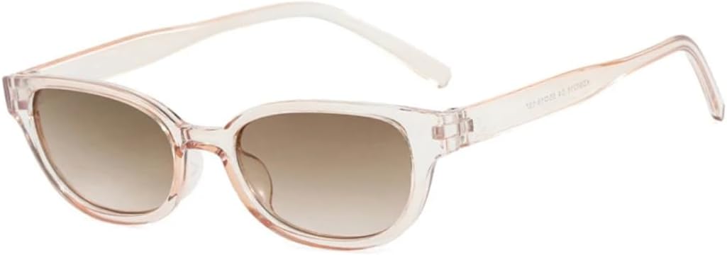 

Солнцезащитные очки с защитой UV400 | Маленькие овальные линзы конфетного цвета | для женщин и мужчин, для занятий спортом на открытом воздухе и вождения DSVIGF, Champagne Tea