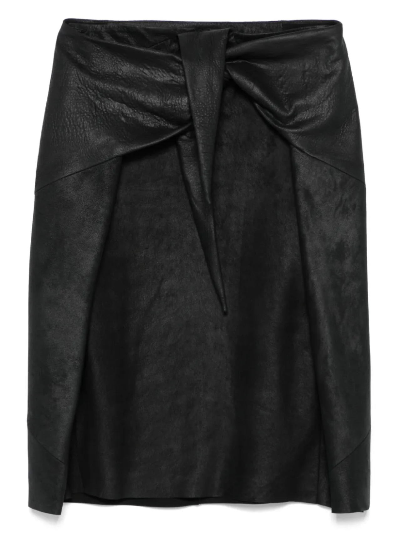 

Кожаная юбка миди Rick Owens, черный