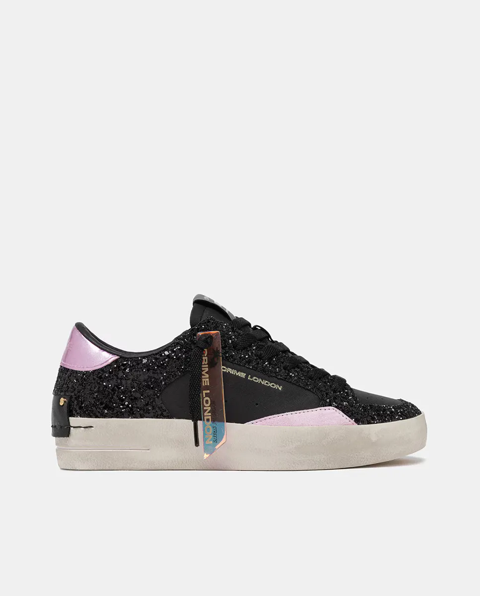 

SK8 Deluxe женские низкие кожаные кроссовки шлемофонного типа Crime London, черный