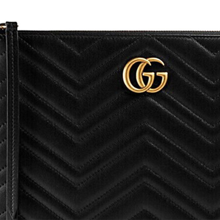 Женский кожаный клатч Gucci GG Marmont, черный — фото 4