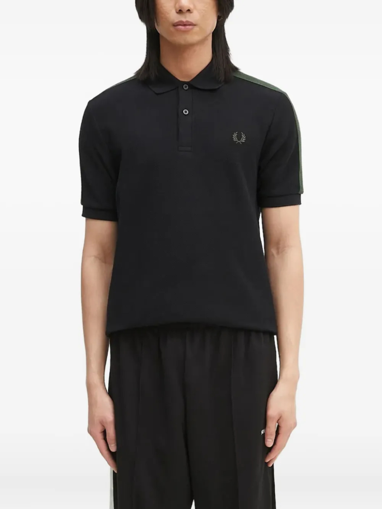 

Рубашка поло с вышитым логотипом Fred Perry, черный