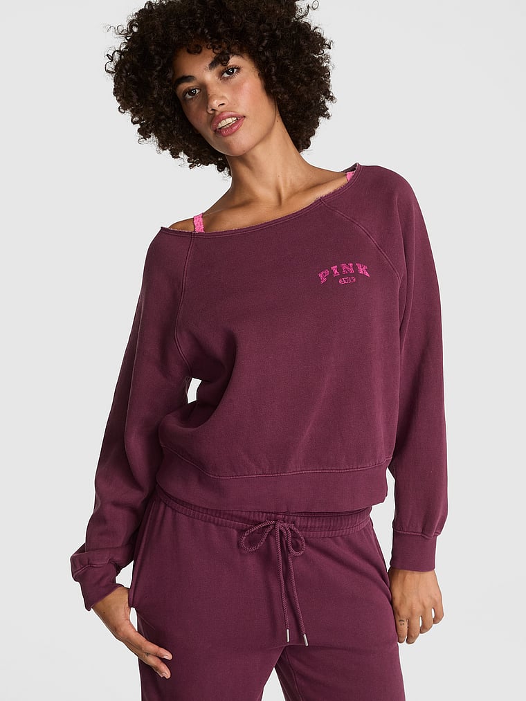 

Толстовка с открытыми плечами из флиса Ivy Pink, цвет wild rose