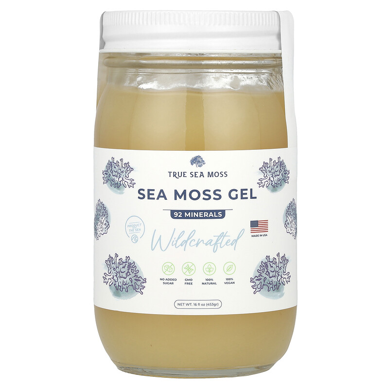 

True Sea Moss, Гель с морским мохом, дикорастущий, 453 г (16 жидк. унц.)