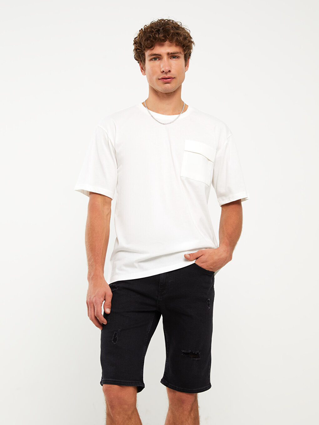 

Мужские джинсовые шорты Skinny Fit LCW Jeans, черное родео