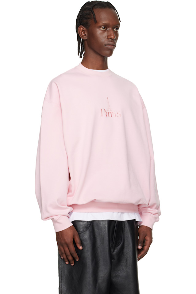 Vetements Розовая толстовка с вышивкой «Париж» — фото 2
