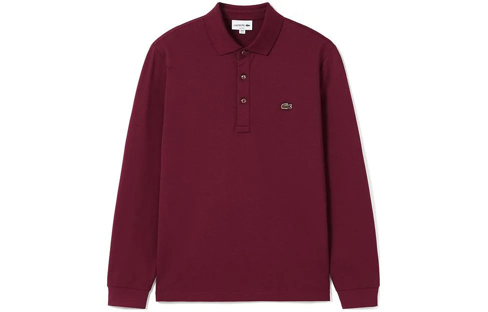 Футболка-поло мужская с воротником, умеренно прямой крой LACOSTE, 476/Bordeaux Red