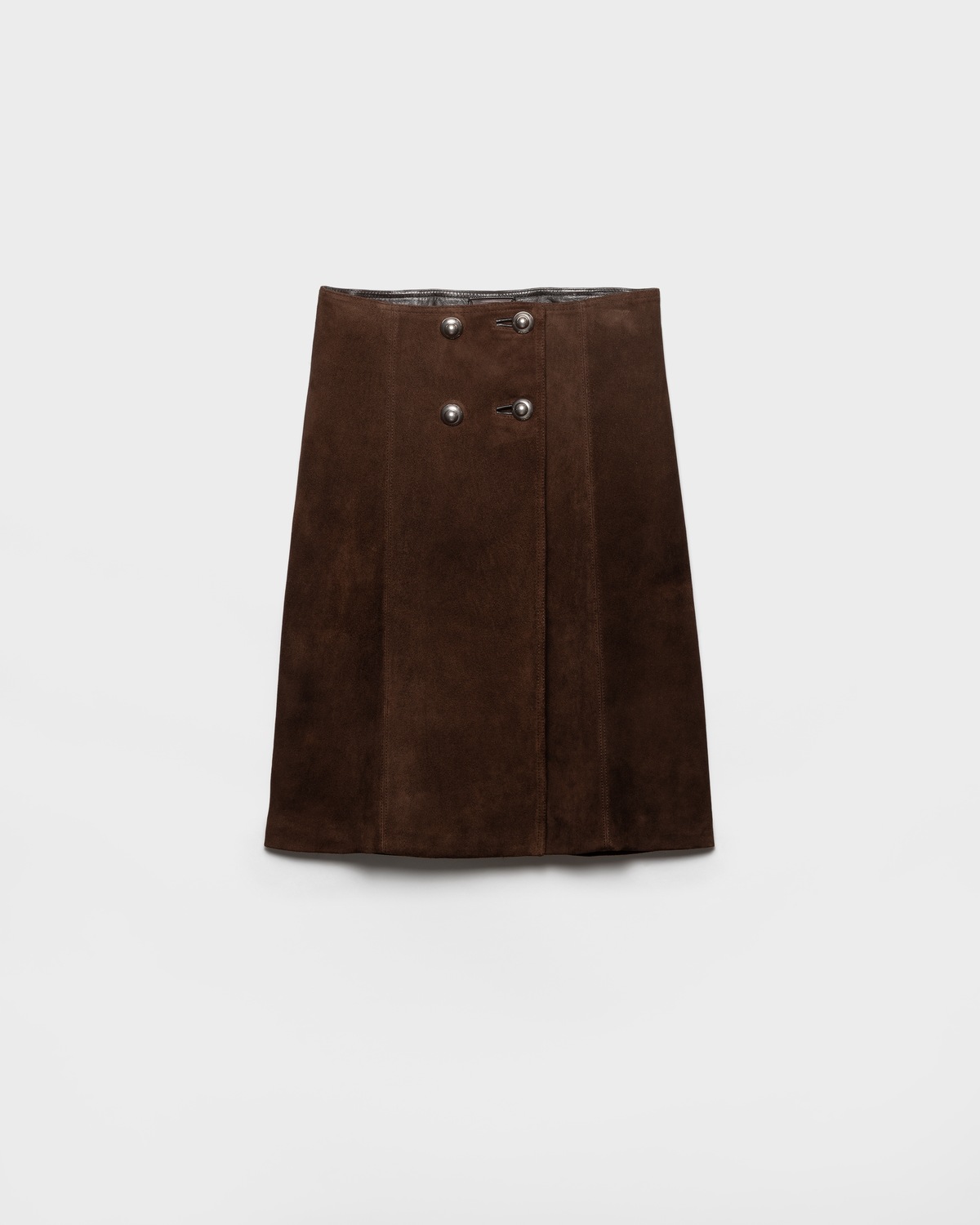 Замшевая юбка Prada, сиенна