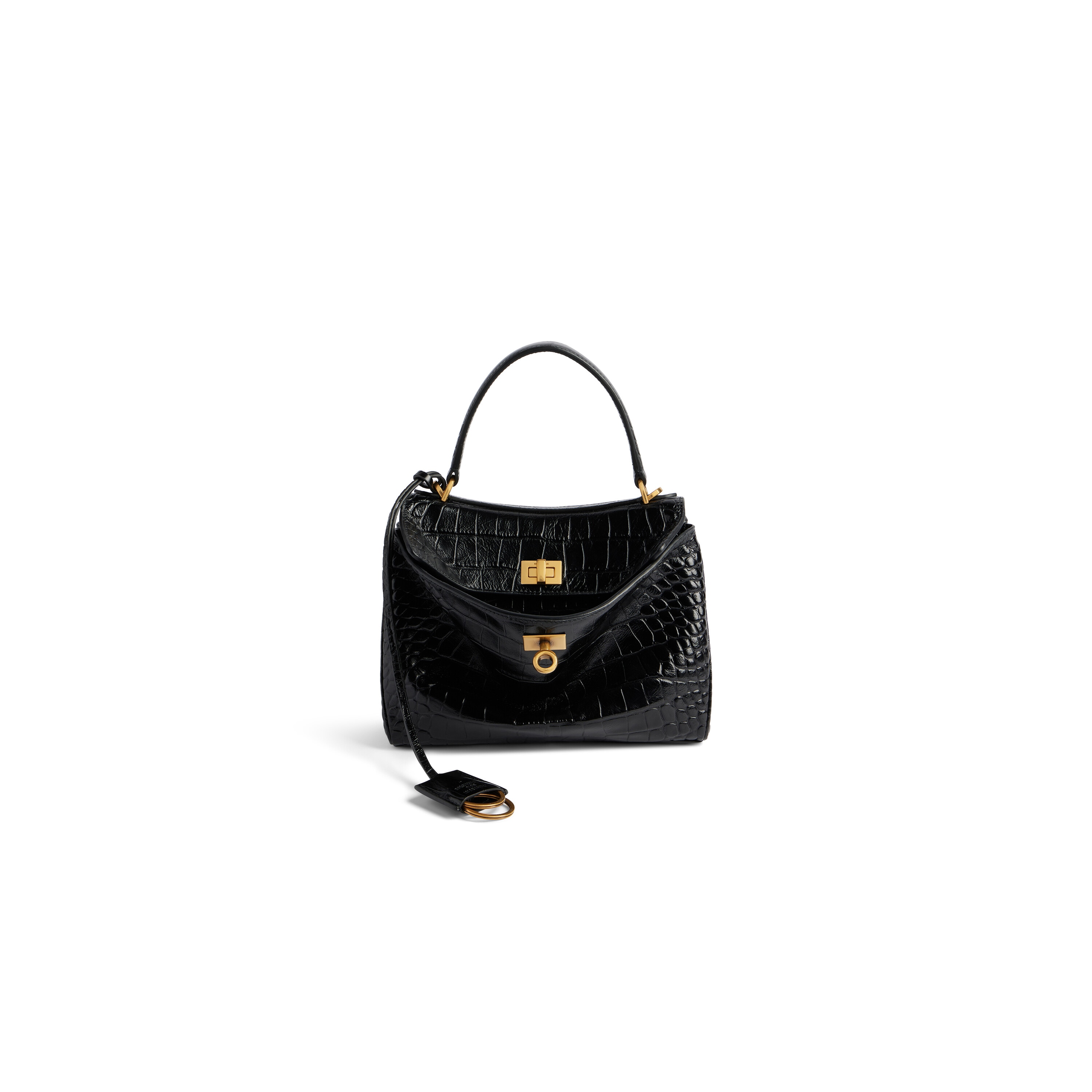 

Мини-сумочка Rodeo с тиснением под крокодила BALENCIAGA, черный