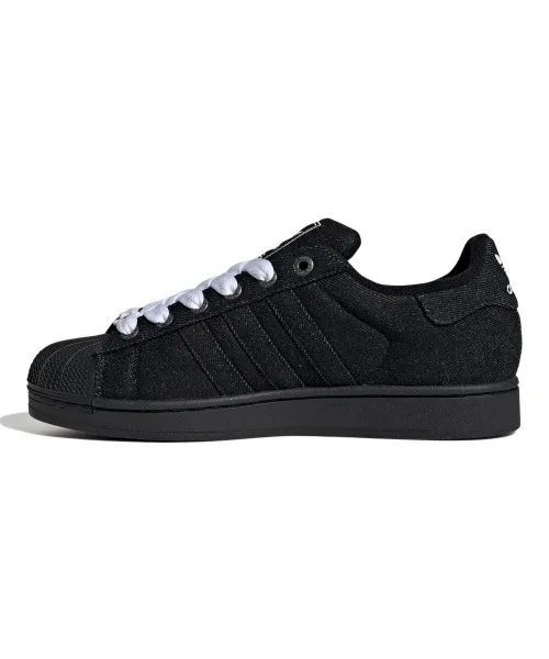 Мужские/женские кеды из денима Superstar II adidas чёрные — фото 2