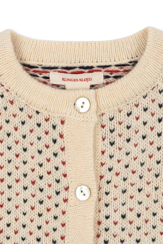 Детский кардиган с добавлением шерсти BILLI KNIT CARDIGAN Konges Sløjd, бежевый — фото 3