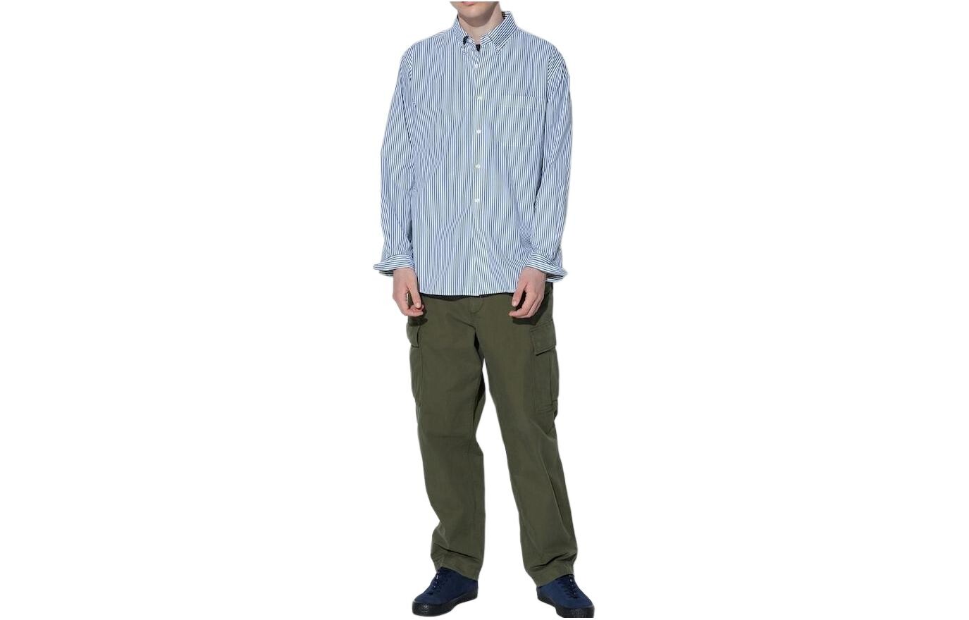 

Рубашка мужская синяя Uniqlo, синий