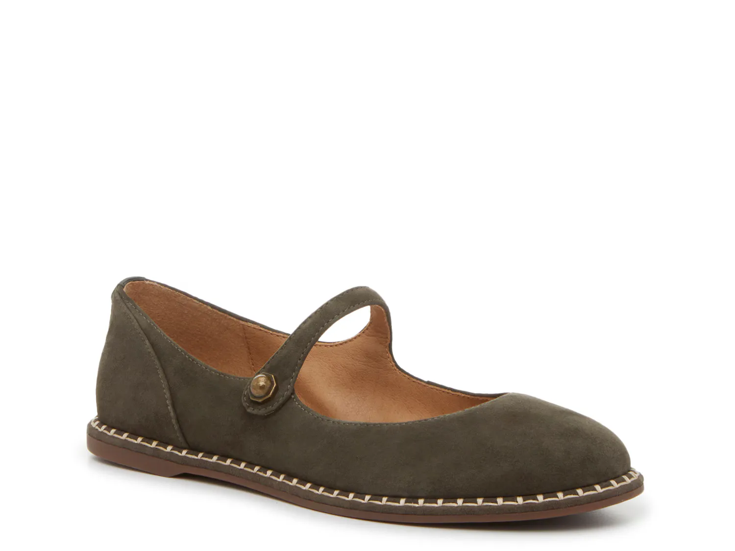 

Балетки Famela Mary Jane Flat Crown Vintage, хаки