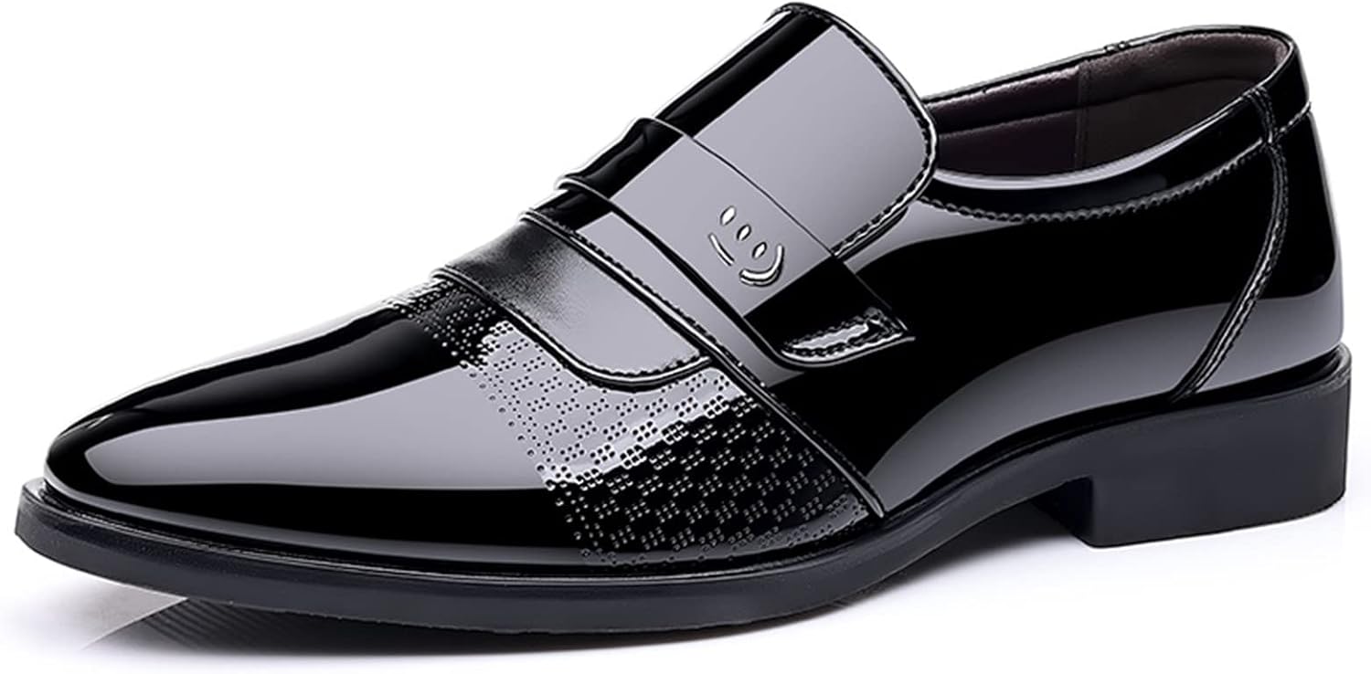 

Мужские классические туфли BORAMAX, лоферы без шнурков, свадебные туфли для мужчин, модная металлическая декоративная полоска, туфли для делового костюма, черный