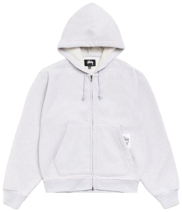 

Худи Stussy Patch Zip Knit Hoodie, серый