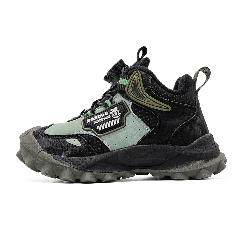 

Легкие утепленные кроссовки Mid Top для детей BOBDOG, черный/зеленый