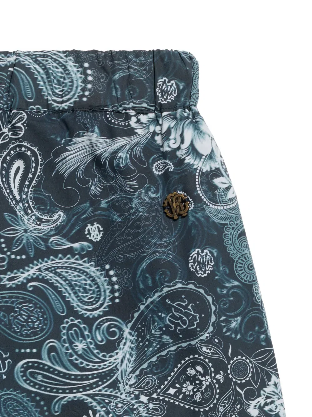 Шорты на завязках с узором «пейсли» Roberto Cavalli Junior, синий — фото 4