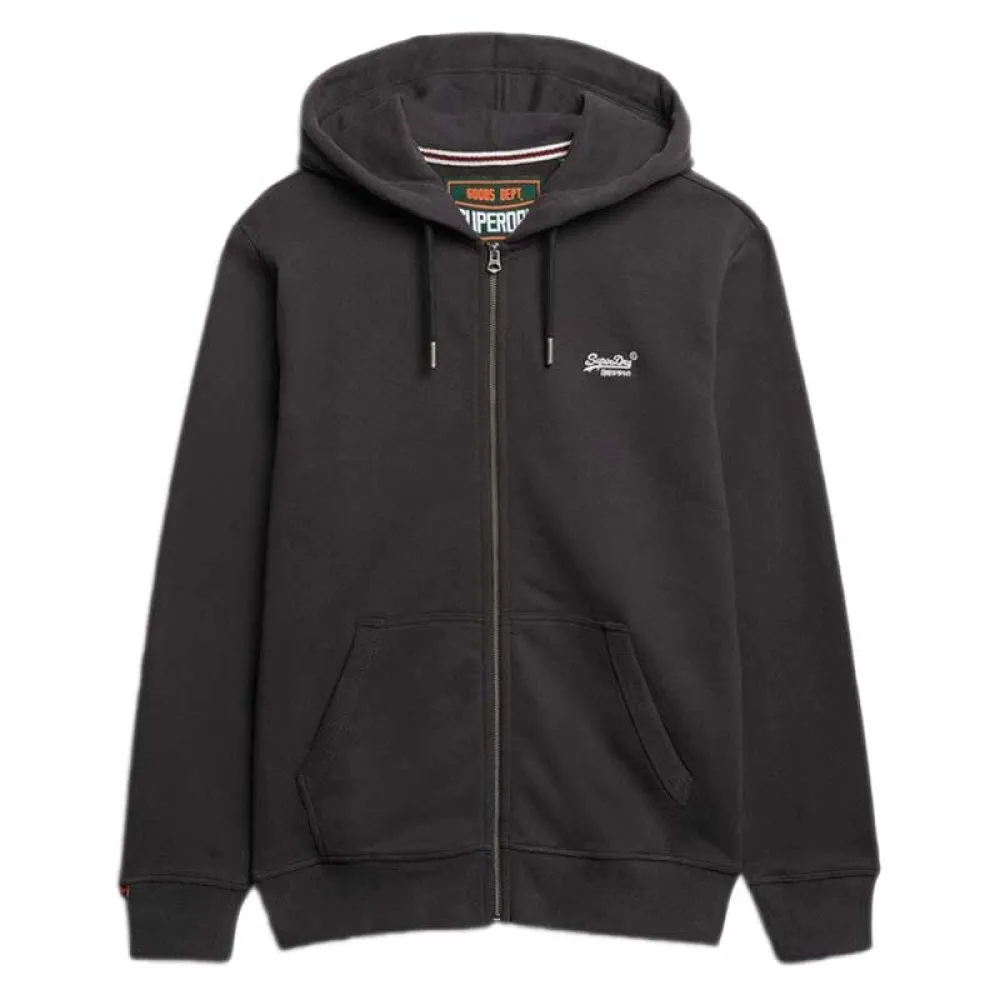 

Толстовка Superdry Essentials Logo full zip, черный