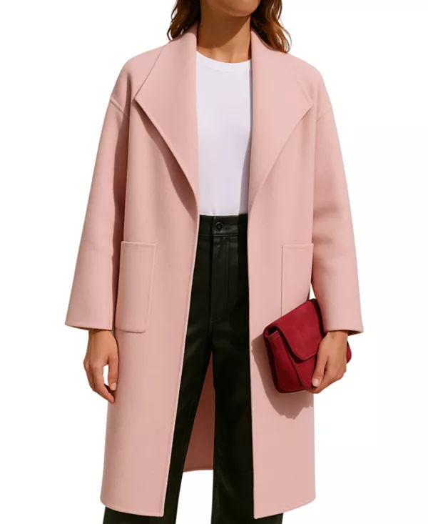 

Женское пальто из шерстяной смеси ручной работы Mint Velvet, розовый