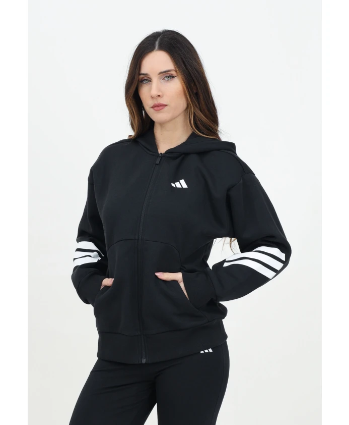 Худи Future Icons с тремя полосками и застежкой-молнией Adidas, черный — фото 2