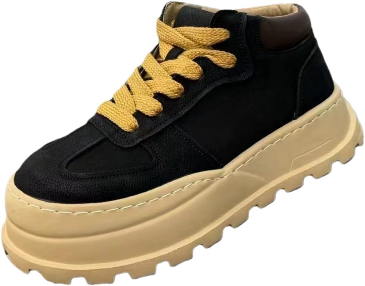 

Мужские повседневные ботинки FmShi с толстой подошвой для альпинизма, спорта, рабочей одежды, противоскользящие и прочные, стильные и универсальные, черный