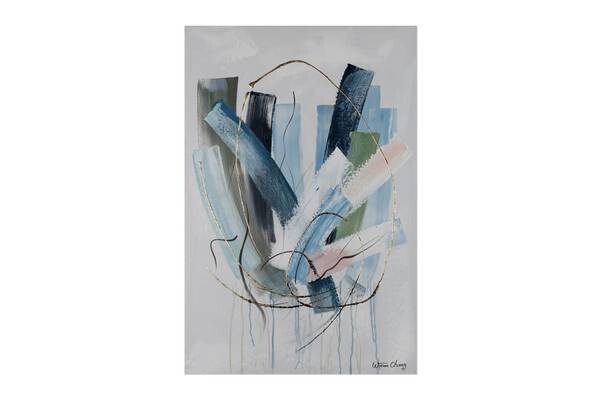 

Акриловая картина ручной работы KUNSTLOFT Crystal World цвет blau/grau