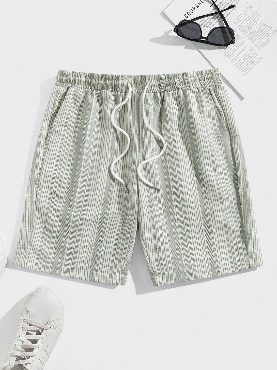 

Moda Gents Мужские тканые повседневные шорты с кулиской с принтом и карманами Manfinity, мультиколор