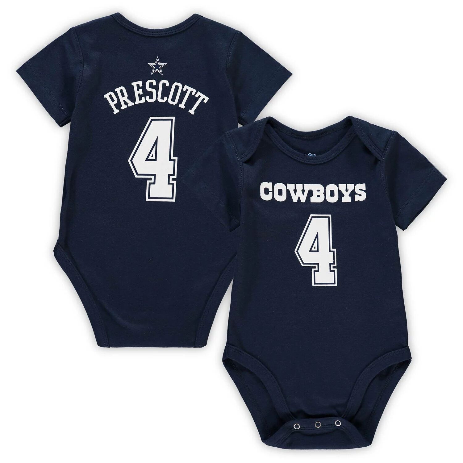 

Боди Infant Dak Prescott Navy Dallas Cowboys Mainliner с именем и номером игрока Outerstuff